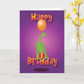 kameleon - ballon - gelukkige verjaardag kaart (Gele Bloem)