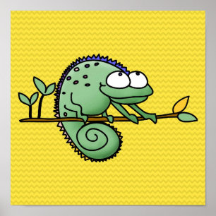 Kameleon Cartoon Hagedis Cute Poster