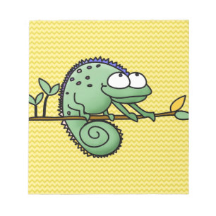 Kameleon Cartoon Hagedis Schattig Notitieblok