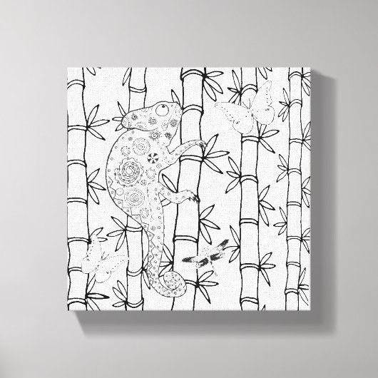 Kameleon Doodle 6 Canvas Afdruk (Voorkant)