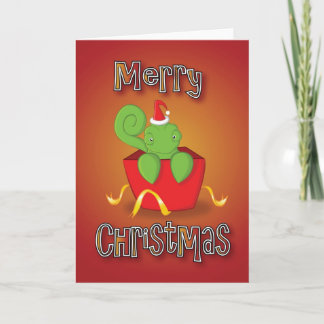 kameleon - doos - vrolijke Kerstmis Feestdagen Kaart