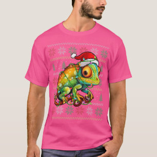 Kameleon dragen Santa Hat Xmas Chameleon Lover C T-shirt