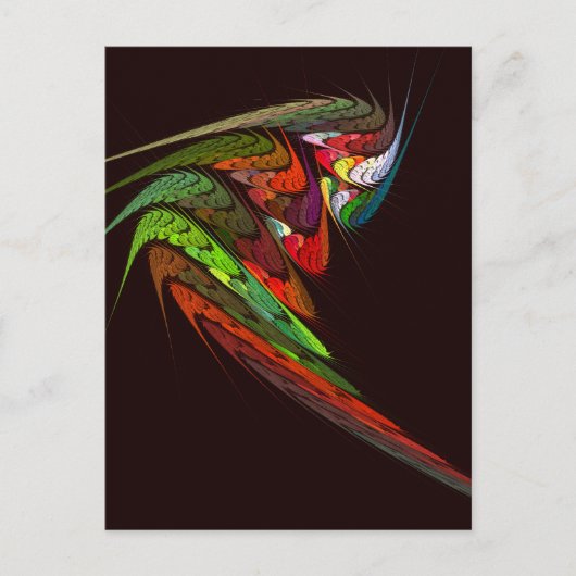 Kameleon Fractale Abstracte Kunst in Trillende Bew Briefkaart (Voorkant)