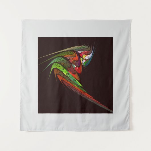 Kameleon Fractale Abstracte Kunst in Trillende Bew Wandkleed (Voorkant)