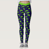 Kameleon groen en blauw patroon leggings (Voorkant)