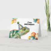 Kameleon hagedis wild dier kleurrijke Pet Verjaard Kaart (Voorkant)