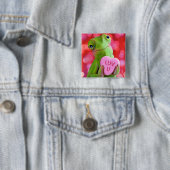 Kameleon Hart (Luv U) Vierkante Button 5,1 Cm (In situ)