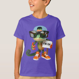 Kameleon in Oranje Sneakers T-shirt