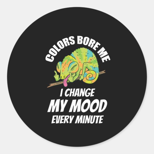 Kameleon - Kleuren zijn saai Ronde Sticker (Voorkant)