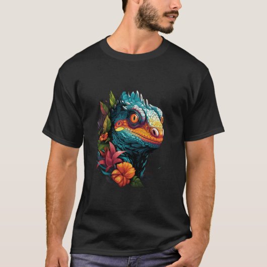 Kameleon Kunst heren T-shirt (Voorkant)