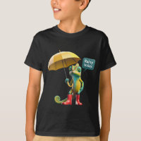 Kameleon met een paraplu T-shirt