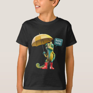 Kameleon met een paraplu T-shirt