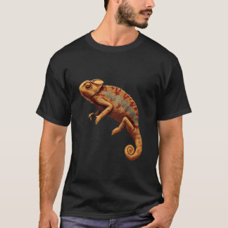 Kameleon Portret Kunstwerk Wilde Dieren Hagedis Kl T-shirt
