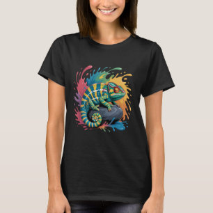 Kameleon Portret Kunstwerk Wilde Dieren Tropische T-shirt
