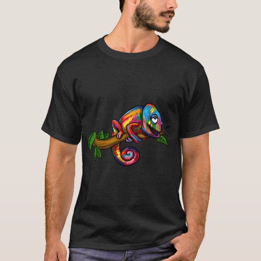 Kameleon Regenboog Hagedis T-shirt (Voorkant)
