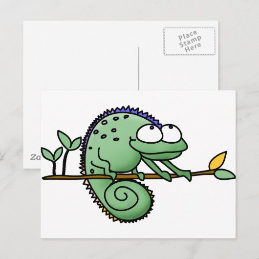 Kameleon Schattige Funny Briefkaart (Voorkant / Achterkant)