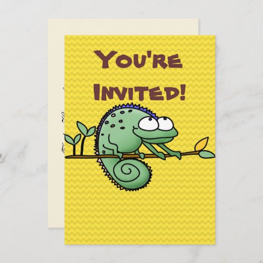 Kameleon Schattige Funny Kaart (Voorkant / Achterkant)