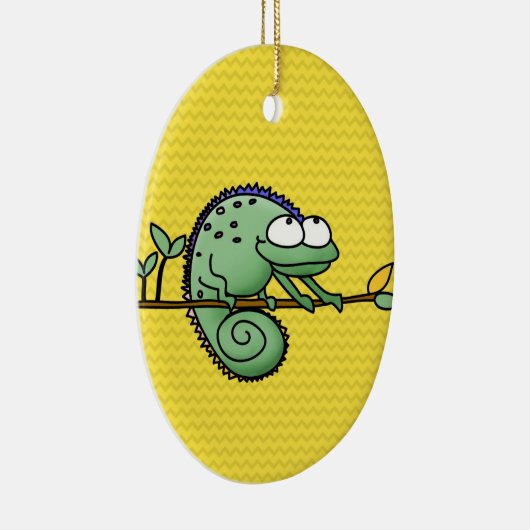 Kameleon Schattige Funny Keramisch Ornament (Rechts)