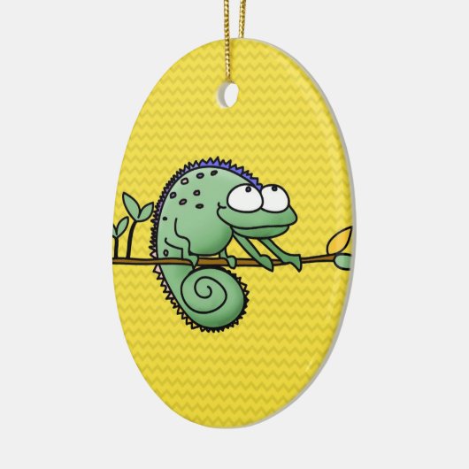 Kameleon Schattige Funny Keramisch Ornament (Links)