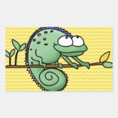 Kameleon Schattige Funny Rechthoekige Sticker (Voorkant)