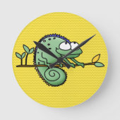 Kameleon Schattige Funny Ronde Klok (Voorkant)
