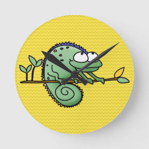 Kameleon Schattige Funny Ronde Klok