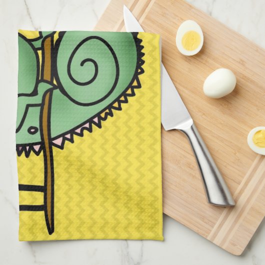 Kameleon Schattige Funny Theedoek (Quarter Fold)