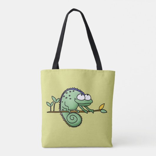 Kameleon Schattige Funny Tote Bag (Achterkant)