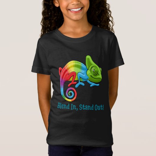 Kameleon van kleur veranderen t-shirt (Voorkant)