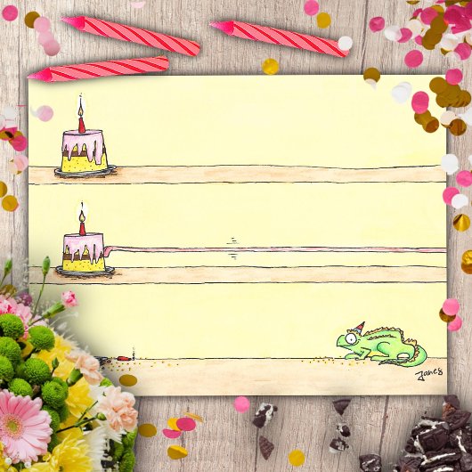 Kameleon Verjaardag Briefkaart