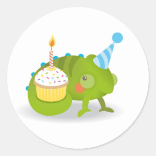 Kameleon verjaardag ronde sticker
