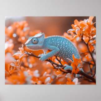 Kameleon Wilde Dier Portret Natuurlijke Omgeving Poster