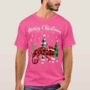 Kameleon Xmas Verlichting Buffalo Plaid Chameleon  T-shirt
