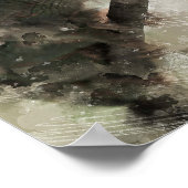 Kameleonhoofd close-up waterverf olieverfschilderi poster (Hoek)