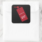 Kamer 217 sleutels vierkante sticker (Tas)