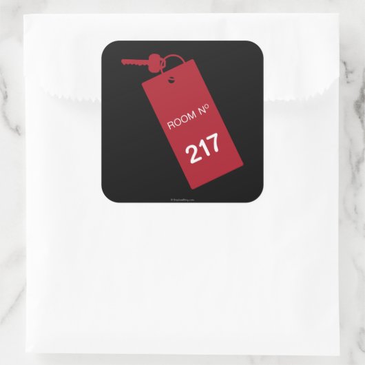 Kamer 217 sleutels vierkante sticker (Tas)