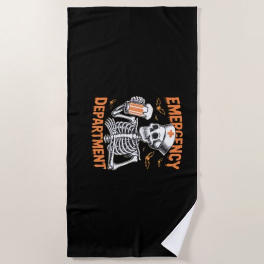 Kamer 2-zijdig Spoedeisende Hulp Halloween Verplee Strandlaken (Voorkant)