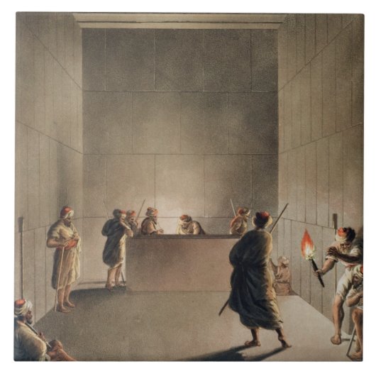 Kamer en Sarcophagus in de Grote Pyramide van Gi Tegeltje (Voorkant)