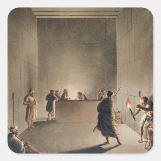 Kamer en Sarcophagus in de Grote Pyramide van Gi Vierkante Sticker (Voorkant)