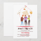 Kamer Escape Party uitnodiging (Voorkant / Achterkant)