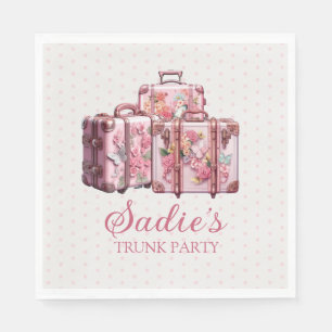 Kamer Koffer Feestje Vintage Koffers Roze  Servet