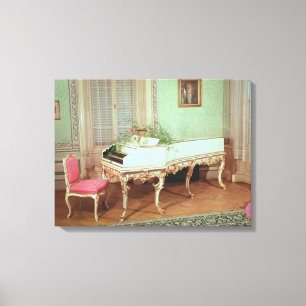 Kamer met harpsichord canvas afdruk