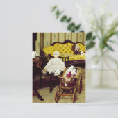 kamer met poppen en wilgentenpram briefkaart (Staand voorkant)