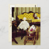 kamer met poppen en wilgentenpram briefkaart (Voorkant / Achterkant)