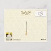 kamer met poppen en wilgentenpram briefkaart (Achterkant)