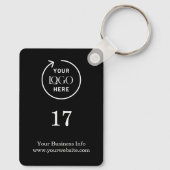 Kamer Nummer | Modern Zwart Bedrijf Sleutelhanger (Achterkant)
