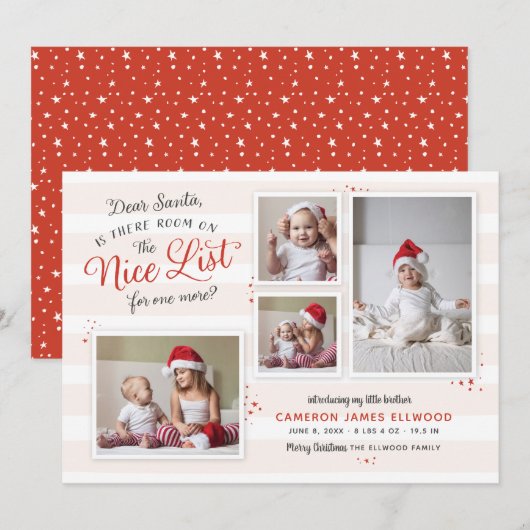 Kamer op de lijst met kerstmis in Nice Feestdagenkaart (Voorkant / Achterkant)