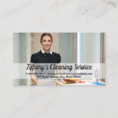 Kamer schoonmaken door kamermeisje visitekaartje (Voorkant)