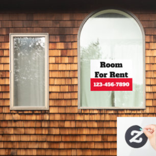Kamer Te Huur Rood Zwart Wit Huur Telefoonnummer Raamsticker