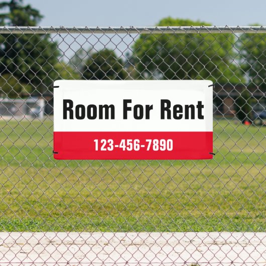 Kamer Te Huur Rood Zwart-wit Sjabloon Spandoek (Insitu)